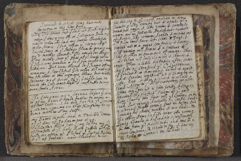 Handwritten manuscript page from Alice Thornton's 17th-century autobiography