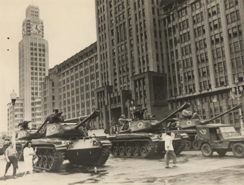 Military tanks in Rio de Janeiro after the 1964 coup.
