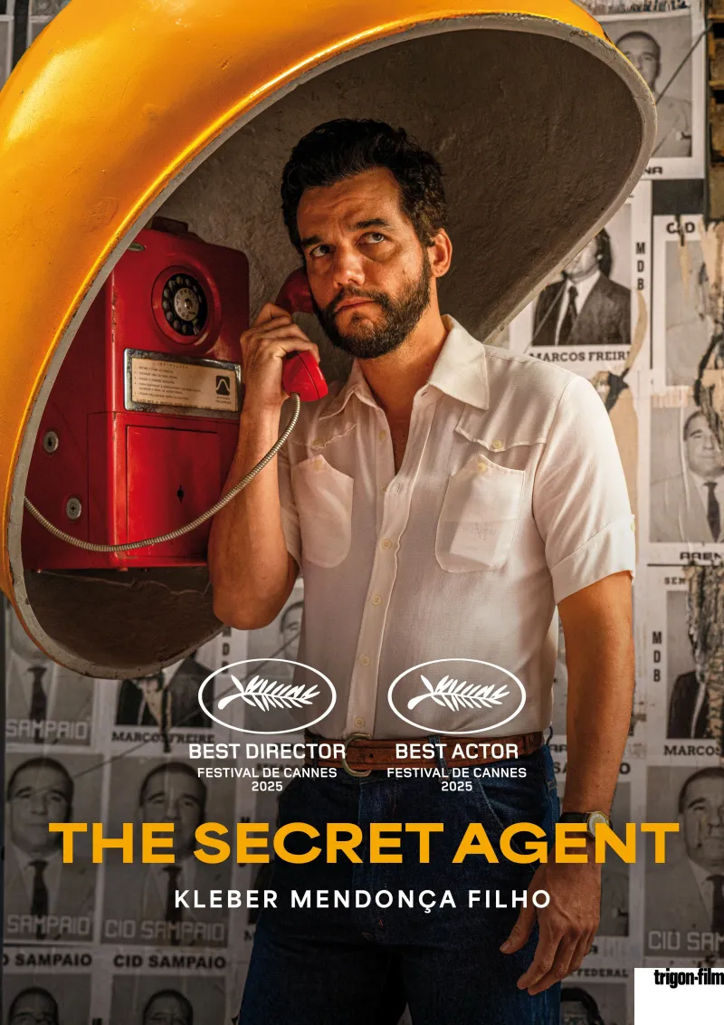 The theatrical release poster for Kleber Mendonça Filho's film The Secret Agent