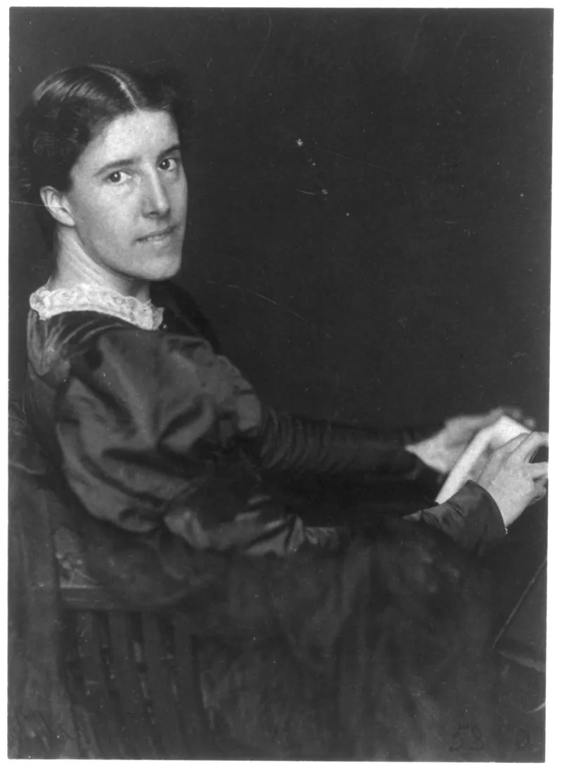 Portrait photograph of Charlotte Perkins Gilman by Frances Benjamin Johnston, circa 1890s