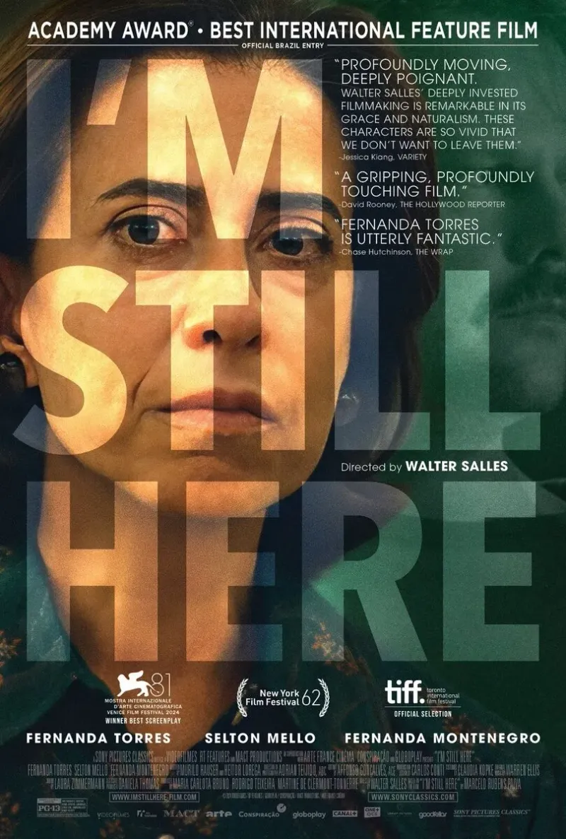The promotional poster for Walter Salles' film I'm Still Here, which offers a domestic counter-narrative to The Secret Agent