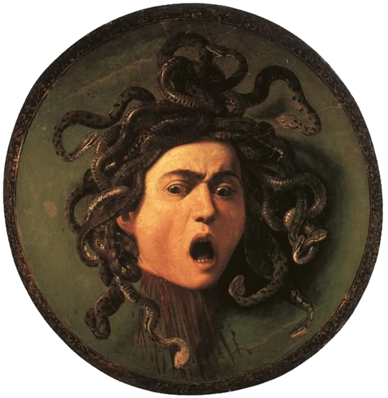 Caravaggio’s Medusa (1597) at the Uffizi Gallery, in Florence. (Wikimedia Commons)