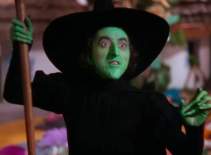 Margaret Hamilton as the Wicked Witch of the West in The Wizard of Oz (1939). (Credit: MGM)