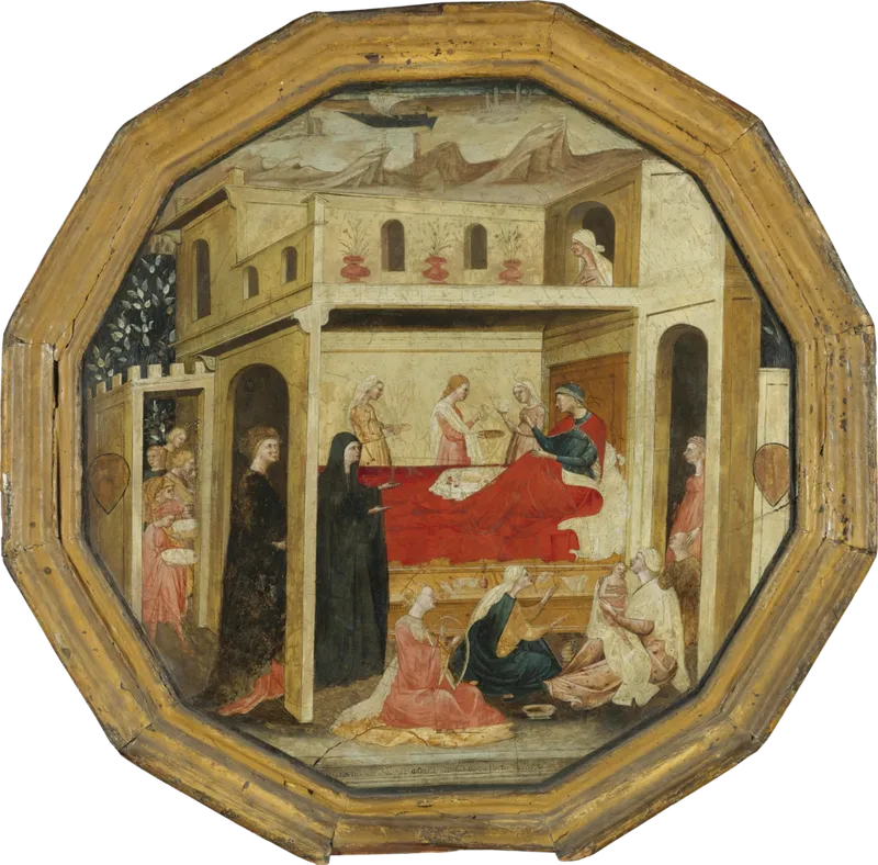 A birth tray showcasing Renaissance domestic life and the symbolic importance of women’s roles.