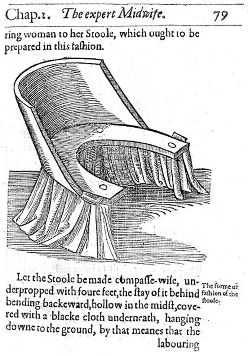 An early modern birth stool (Wellcome Images).