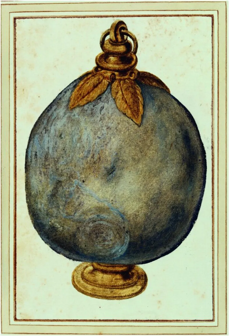 An ornate depiction of an eaglestone.