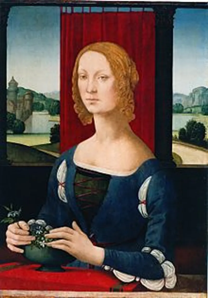 A portrait of Caterina Sforza, a notable Renaissance alchemist and noblewoman.