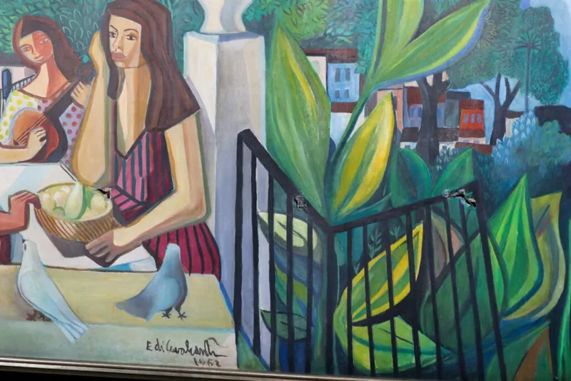 Detail of Di Cavalcanti's As Mulatas showing the stabbings.