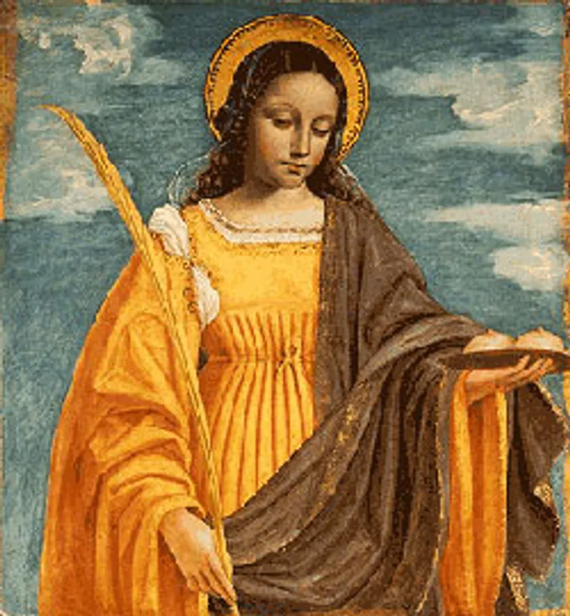 Saint Agatha with her breasts on a tray.