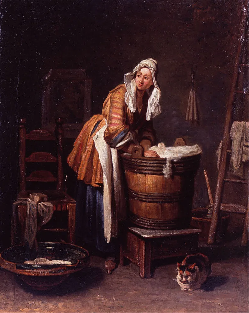 Washerwoman, by Jean Siméon Chardin (c. 1733). (Public Domain)