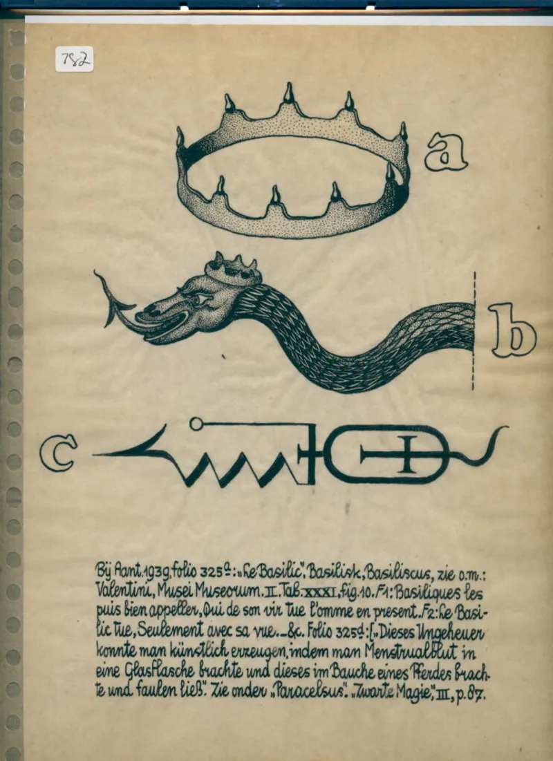 Drawing of a basilisk in Musei Museorum in Michael Bernhard Valentini (1704)