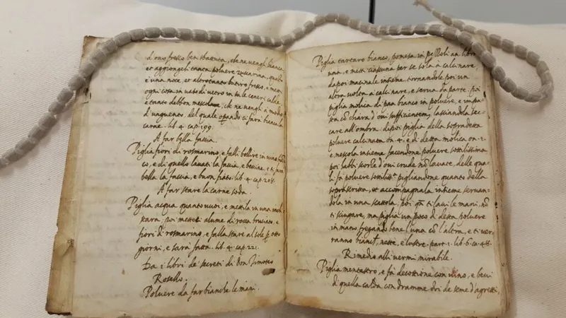 A detailed look at a Renaissance Italian manuscript, showcasing handwritten alchemical recipes, from the Wellcome Collection MS 215. Credit: Wellcome Library
