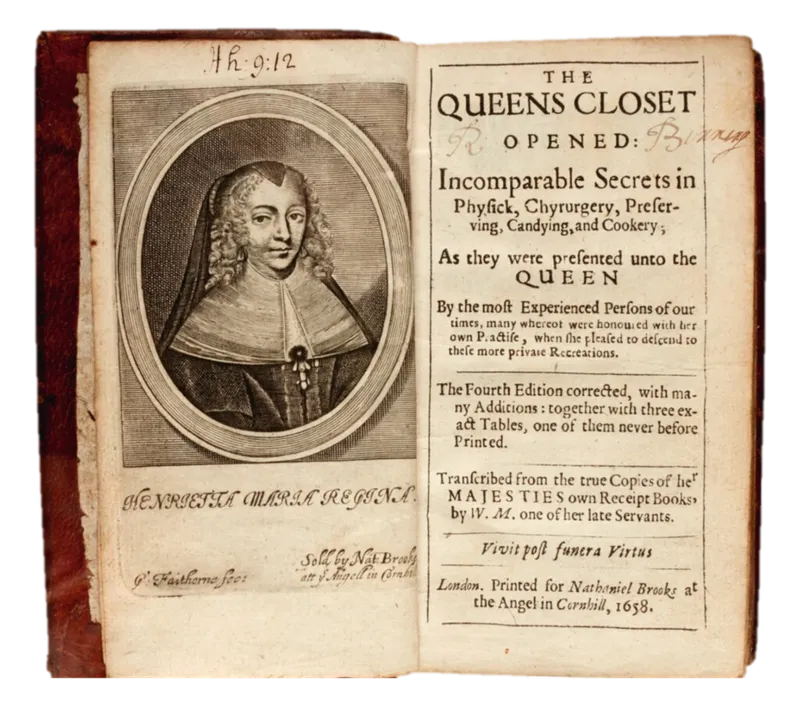 Title page of 'The Queen's Closet Opened', a 17th-century collection of recipes and medicinal secrets.