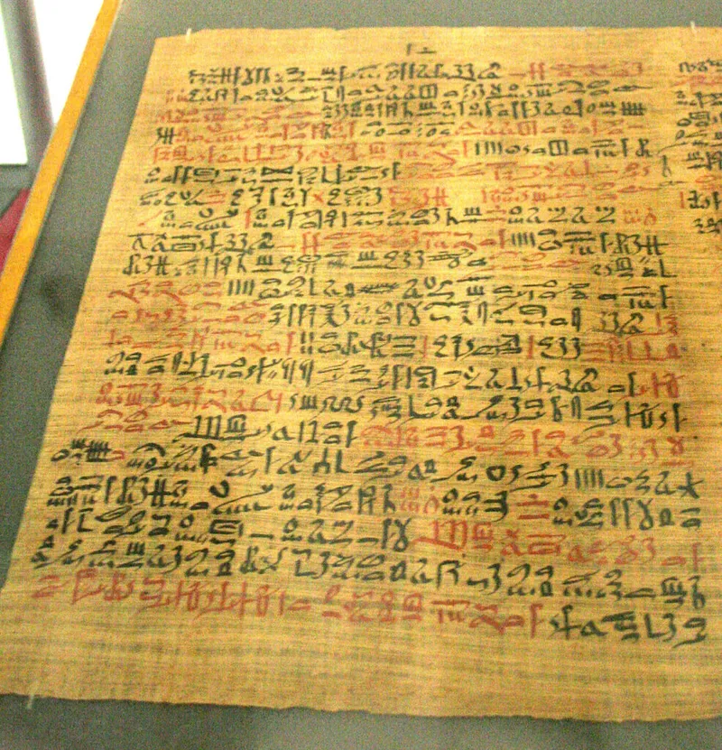 The Ebers Papyrus (c. 1550 BCE) (Wikimedia commons)