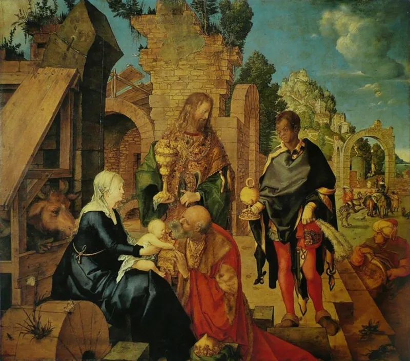 Albrecht Dürer’s Adoration of the Magi reflects the story symbolised in the spices of Tudor mince pies.