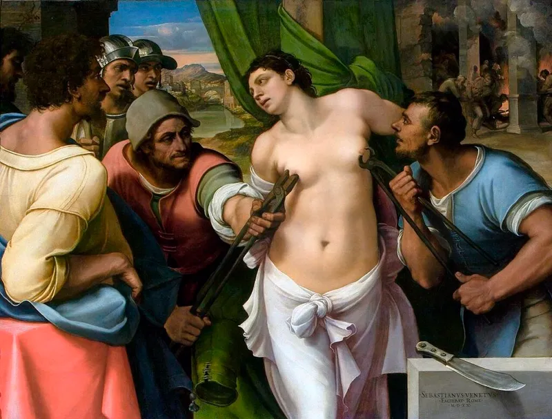 Saint Agatha’s torment, vividly captured in Renaissance art.