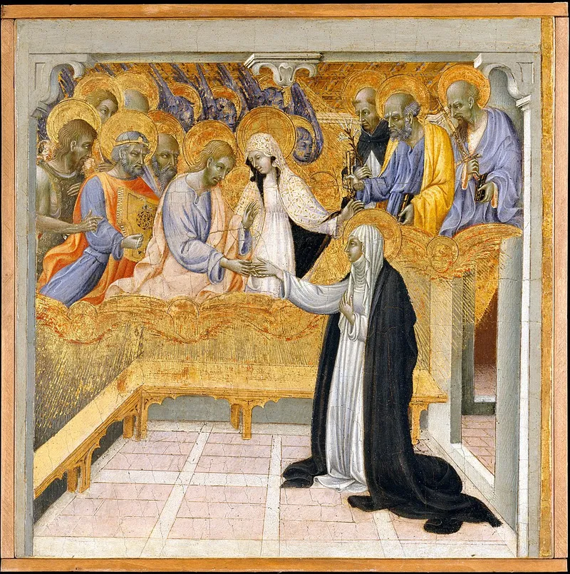 The Mystic Marriage of Saint Catherine of Siena, by Giovanni di Paolo (1482) (Public Domain)