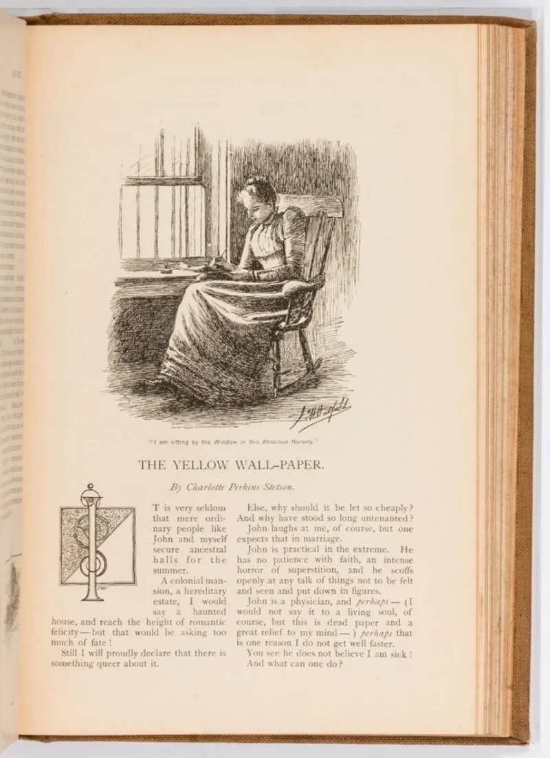 First page of The Yellow Wallpaper – The opening of Charlotte Perkins Gilman’s story in New England Magazine, 1892. (Image credit: Public domain)
