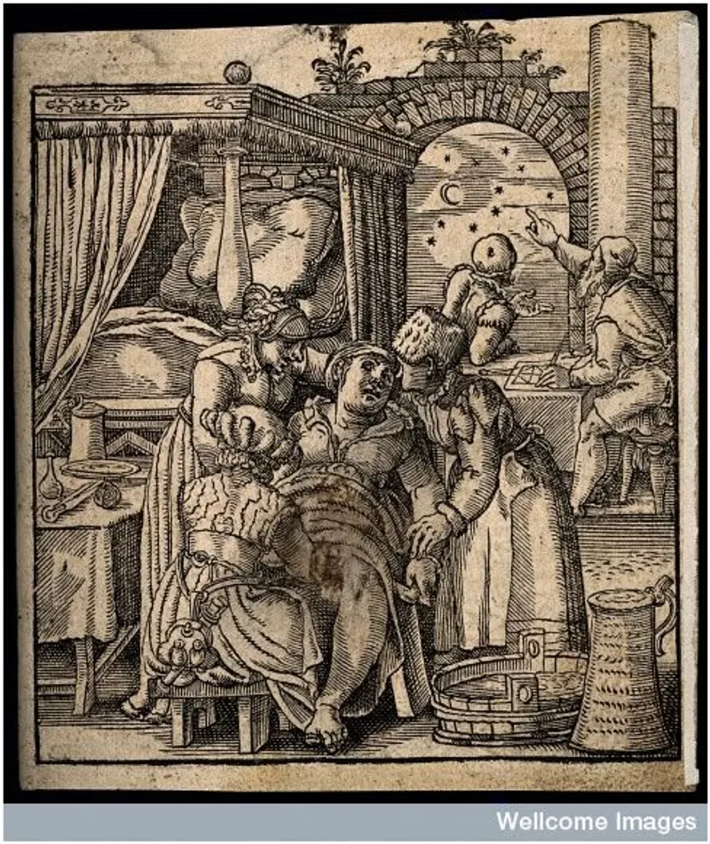 A Lying-in Chamber (1583). Credit: Wellcome Images.