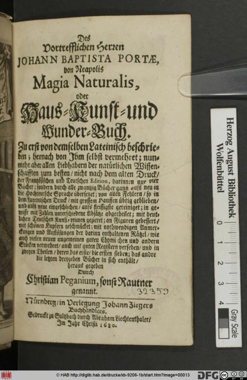 The title page of a 1680 German edition, which was published uncensored in Protestant lands and included the full catalogue of controversial recipes.