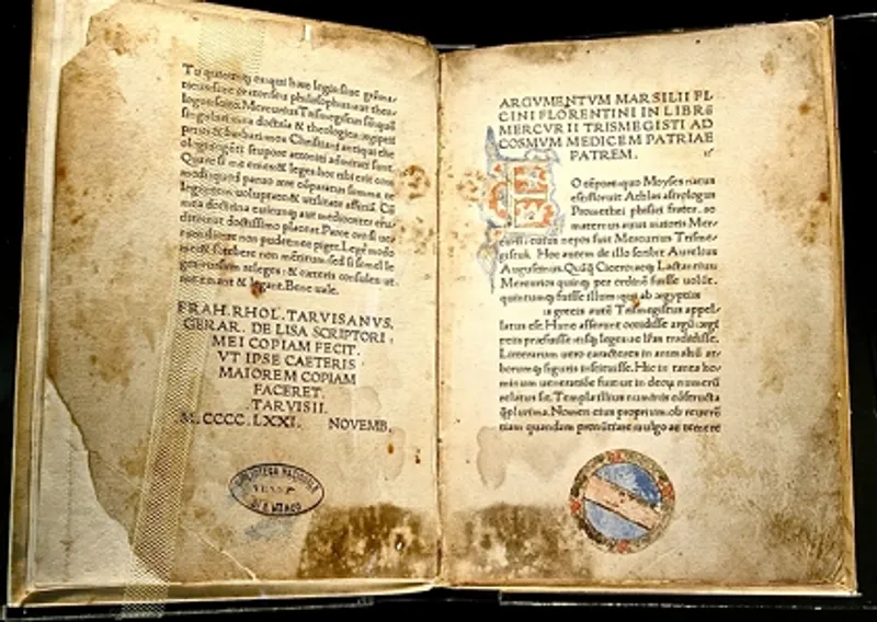 Corpus Hermeticum: first Latin edition, by Marsilio Ficino, 1471. (Public Domain)