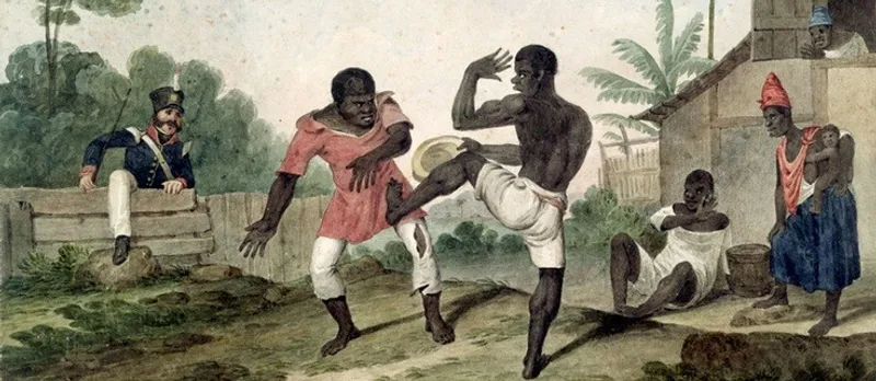 "Negroes Fighting, Brazil" by Augustus Earle (1824)