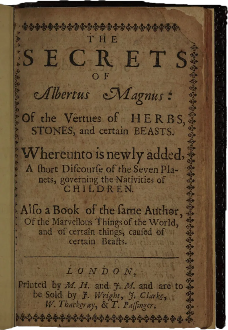 Cover of Albertus Magnus' "The Secrets of Albertus Magnus".