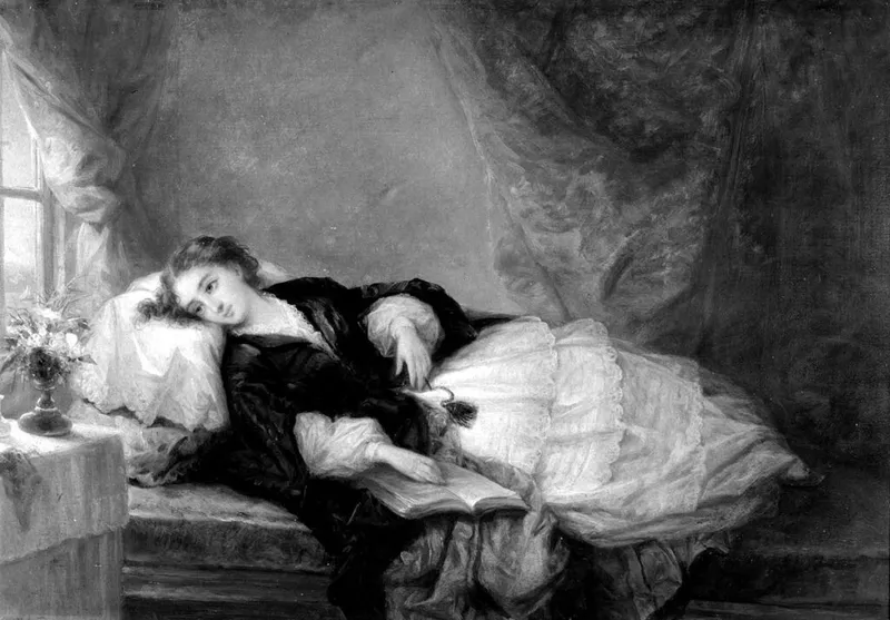 The Invalid by Louis Lang – A bedridden woman gazes out of a window. (Image credit: Brooklyn Museum, public domain)