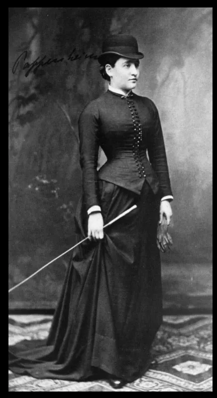 Photograph of Bertha Pappenheim as a young woman in Victorian dress, circa 1882