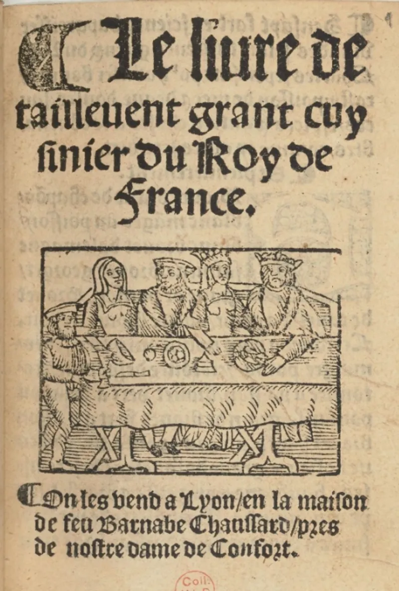 Title page of Le Viandier de Taillevent, a medieval French cookbook, printed edition from 1545